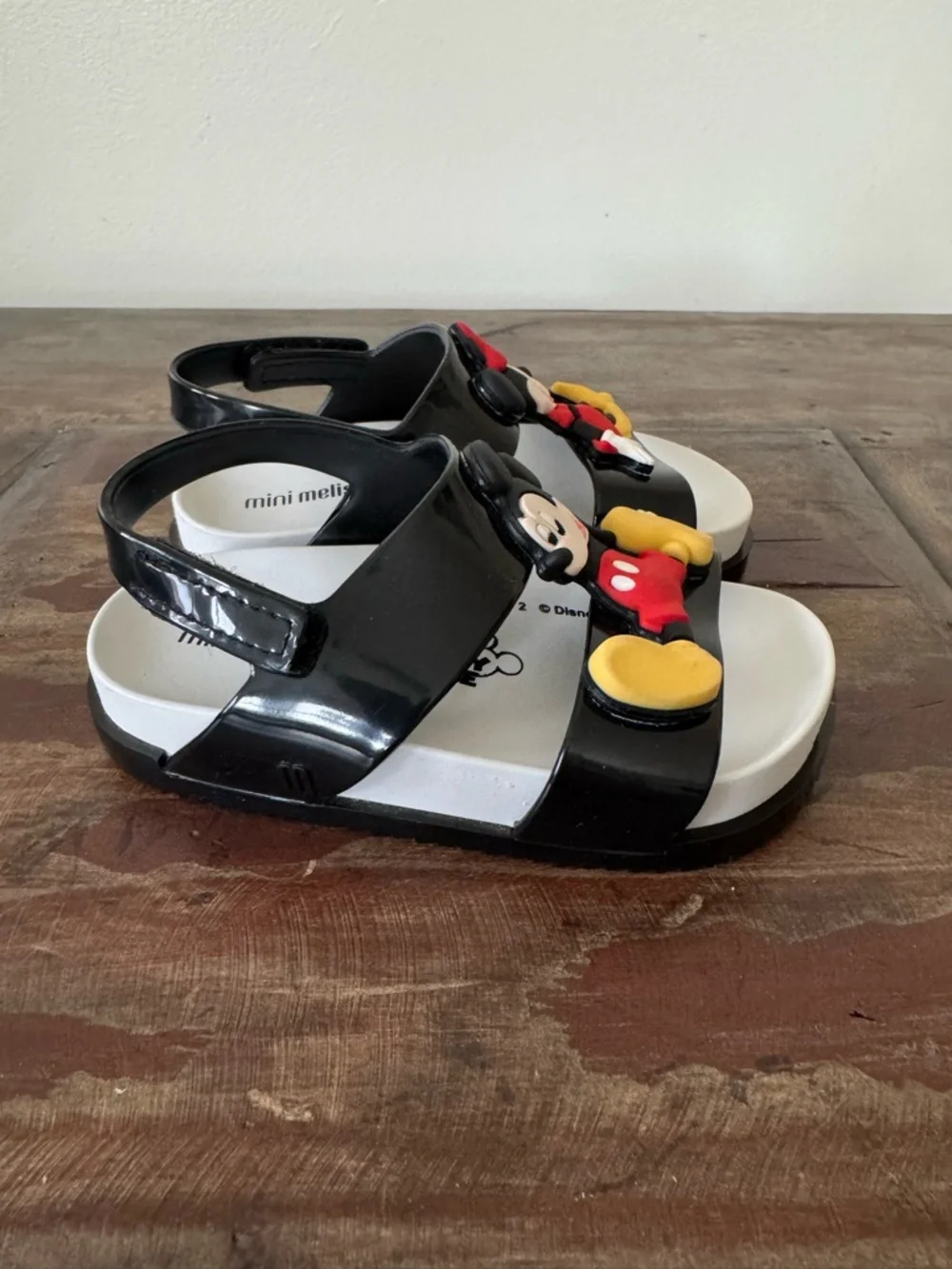Mini Melissa Disney Minnie Mickie mouse black jelly sandals baby girl size‎ 7